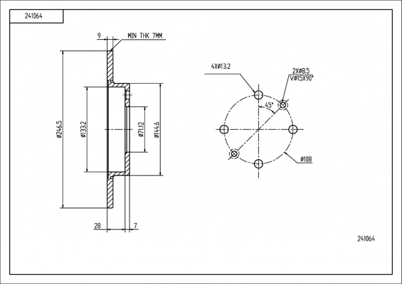 HART 241 064 - Тормозной диск PREMIUM LINE