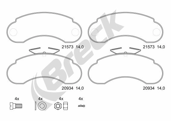 BRECK 21573 00 706 00 - Тормозные колодки 