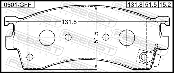 FEBEST 0501-GFF - Тормозные колодки 