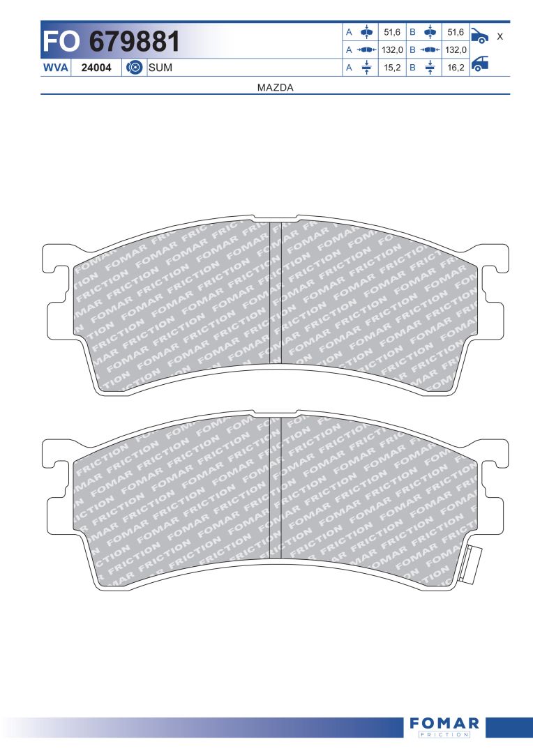 FOMAR FRICTION FO 679881 - Тормозные колодки 