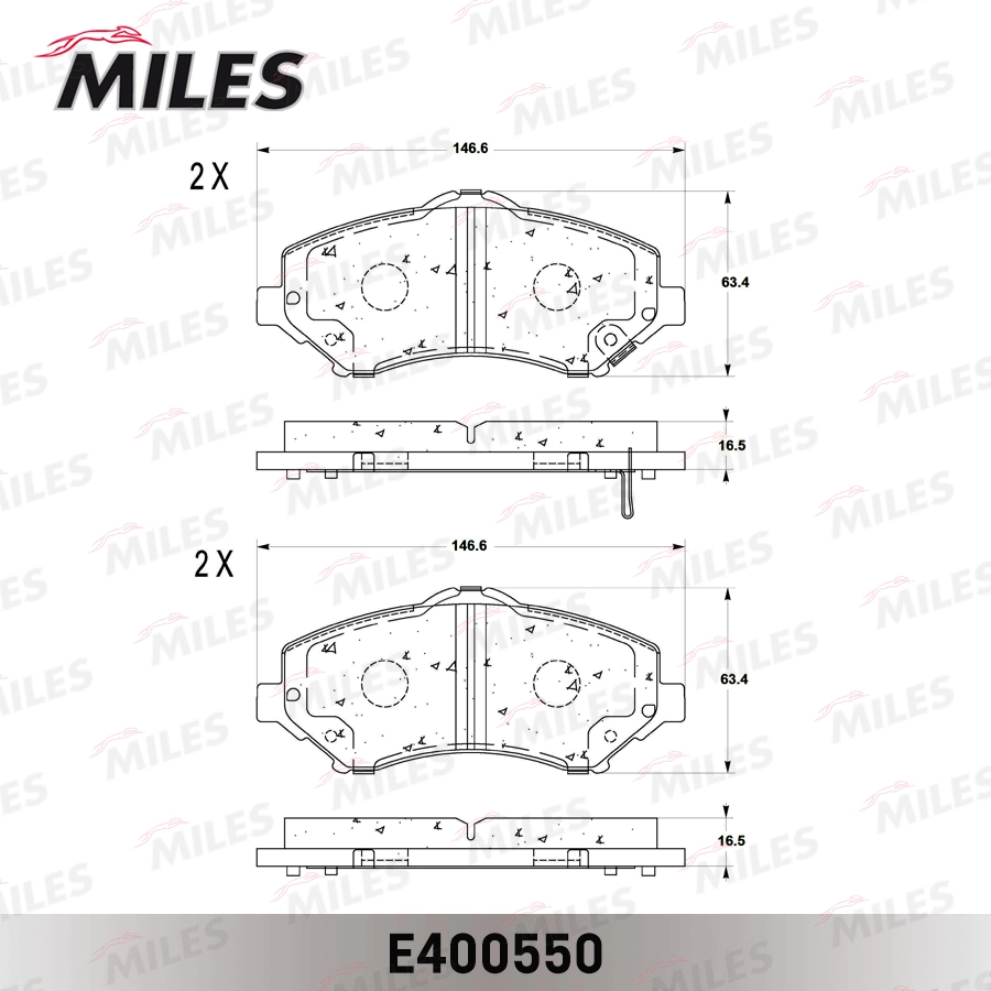 MILES E400550 - Тормозные колодки 