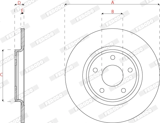 FERODO DDF2818C - Тормозной диск PREMIER