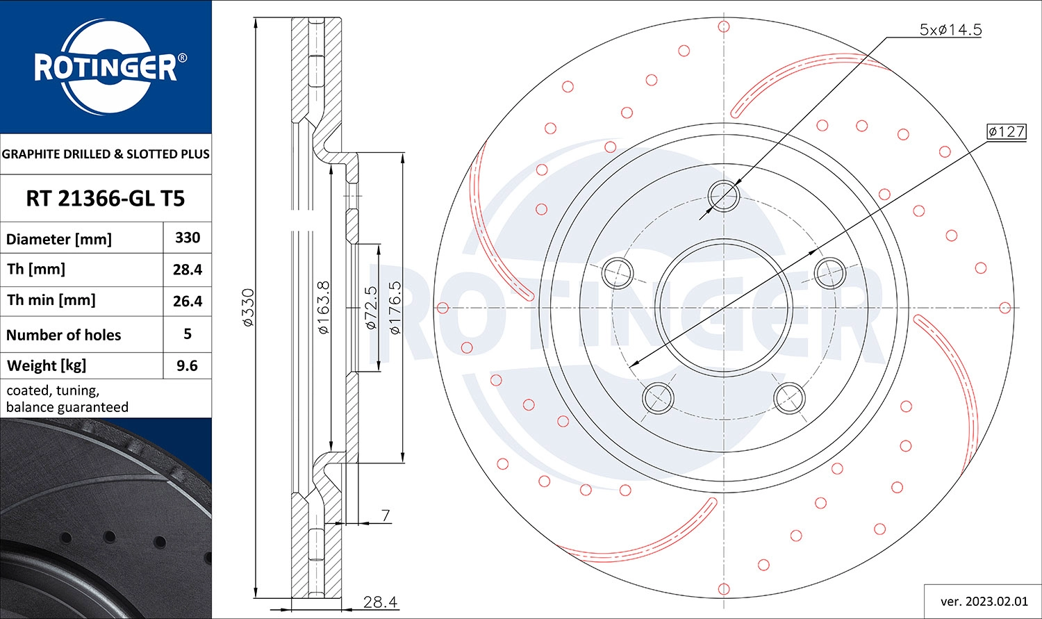 Тормозной диск GRAPHITE DRILLED & SLOTTED PLUS