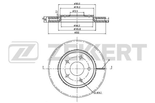 ZEKKERT BS-5505 - Тормозные диски