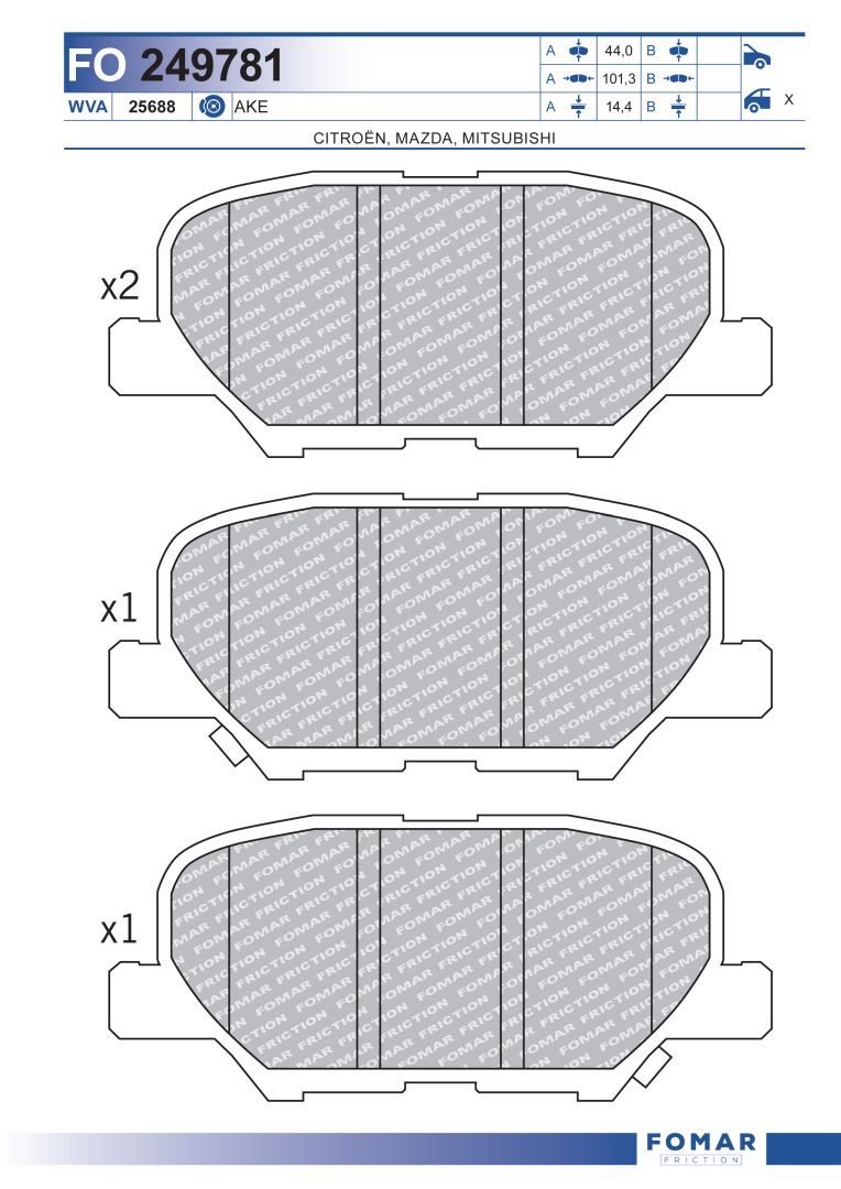 FOMAR FRICTION FO 249781 - Тормозные колодки 