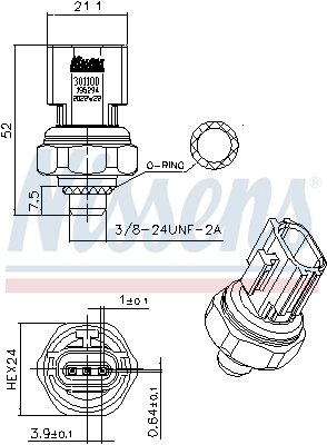 NISSENS 301100 - Датчик давления кондиционера