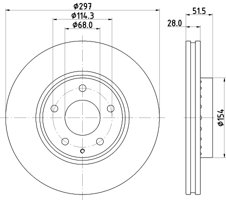 HELLA 8DD 355 126-981 - Тормозной диск PRO