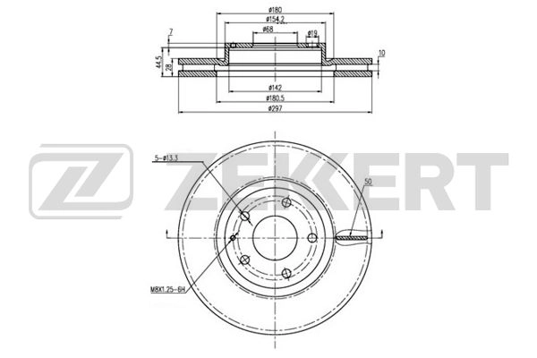 ZEKKERT BS-5488 - Тормозные диски