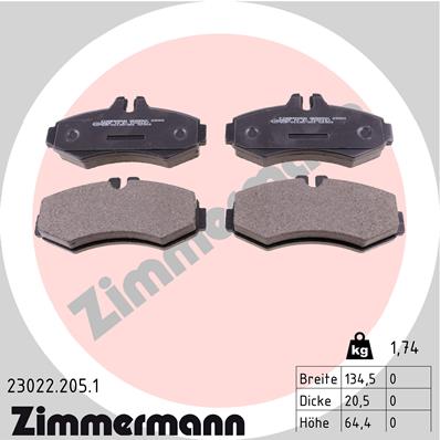 ZIMMERMANN 23022.205.1 - Тормозные колодки 