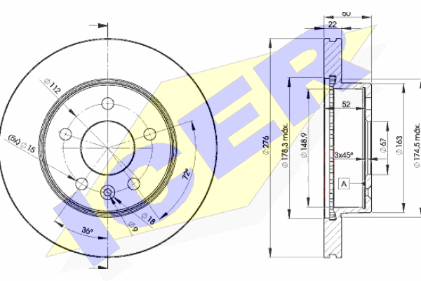 ICER 78BD6380-2 - Тормозные диски