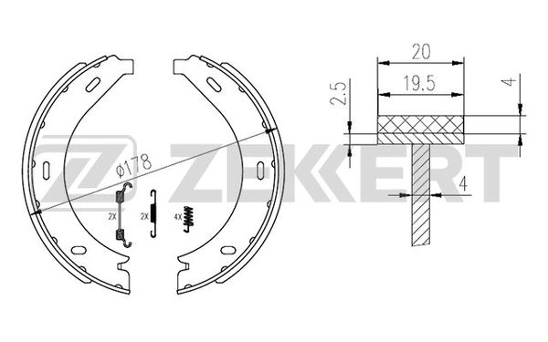 ZEKKERT BK-4297 - Барабанные колодки