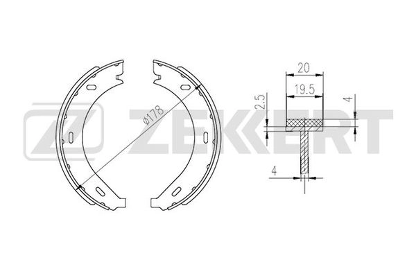 ZEKKERT BK-4332 - Барабанные колодки