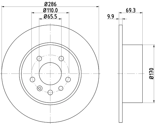 HELLA 8DD 355 104-701 - Тормозной диск PRO