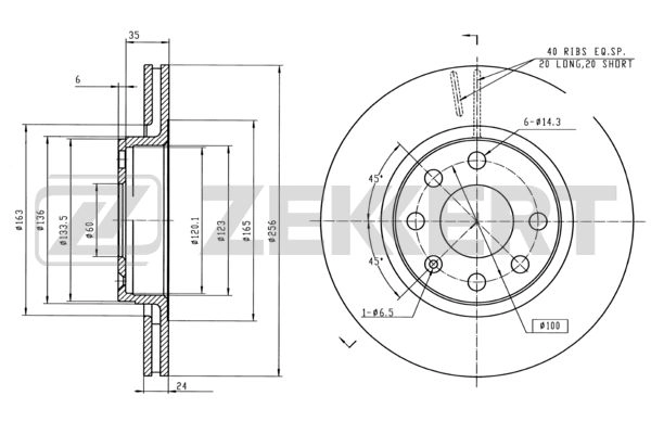 ZEKKERT BS-5035 - Тормозные диски