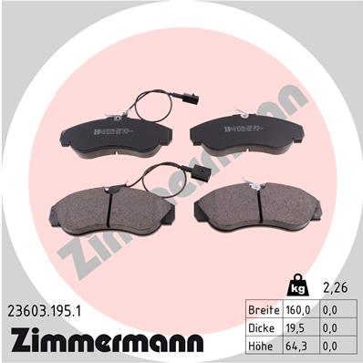 ZIMMERMANN 23603.195.1 - Тормозные колодки 