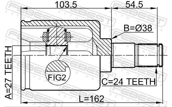 FEBEST 1611-203RH - ШРУС
