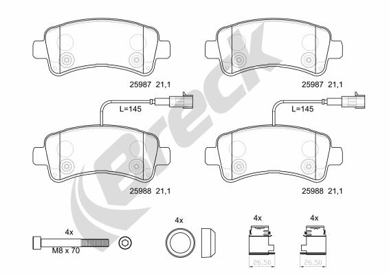 BRECK 25987 00 653 00 - Тормозные колодки 