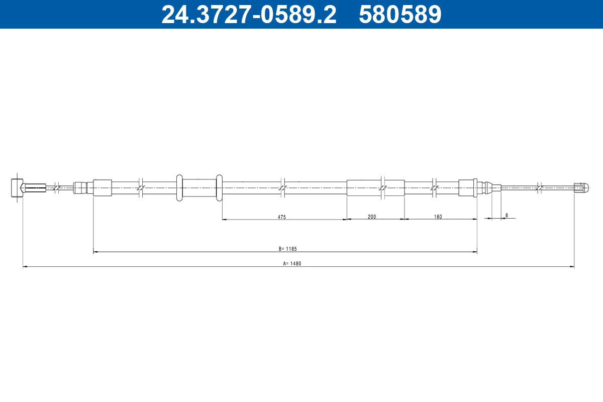 ATE 24.3727-0589.2 - Трос ручника