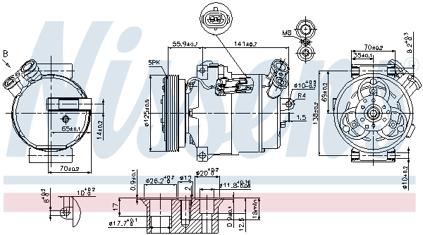 NISSENS 89308 - Компрессор кондиционера