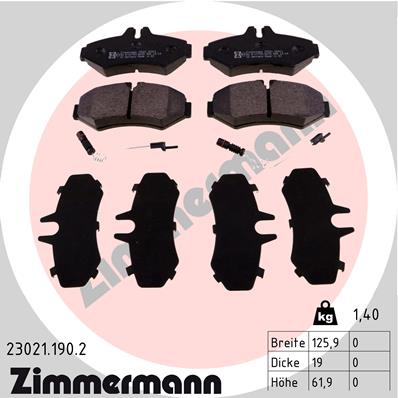 ZIMMERMANN 23021.190.2 - Тормозные колодки 