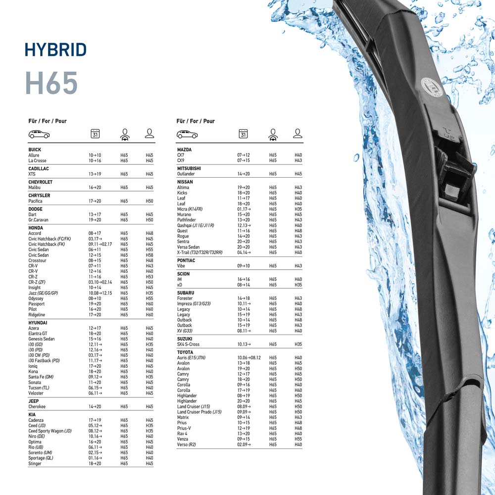 HELLA 9XW 204 584-261 - Щетка стеклоочистителя Hybrid