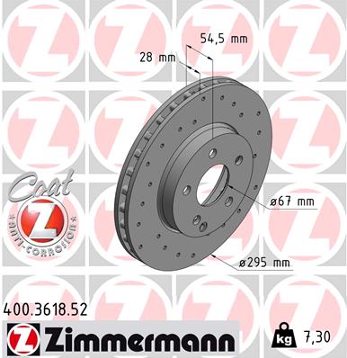 ZIMMERMANN 400.3618.52 - Тормозной диск SPORT BRAKE DISC Z