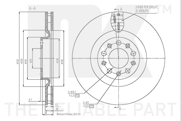 NK 311038 - Тормозные диски