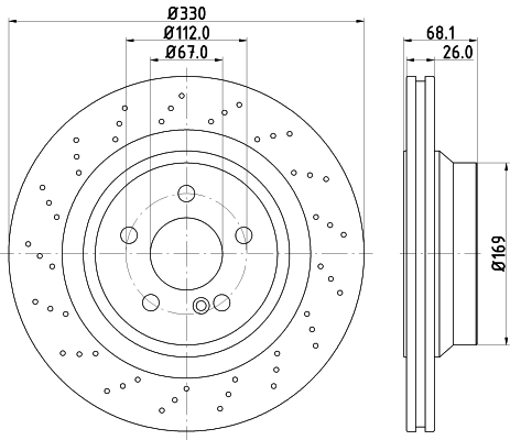 HELLA 8DD 355 126-401 - Тормозной диск PRO HC