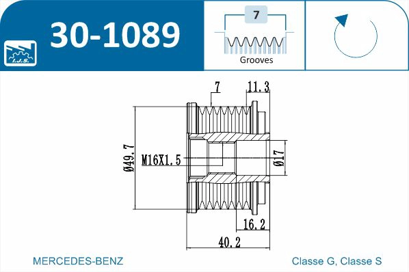 IJS GROUP 30-1089 - Шкив генератора
