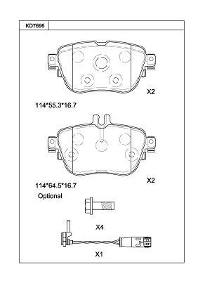 ASIMCO KD7696 - Тормозные колодки 