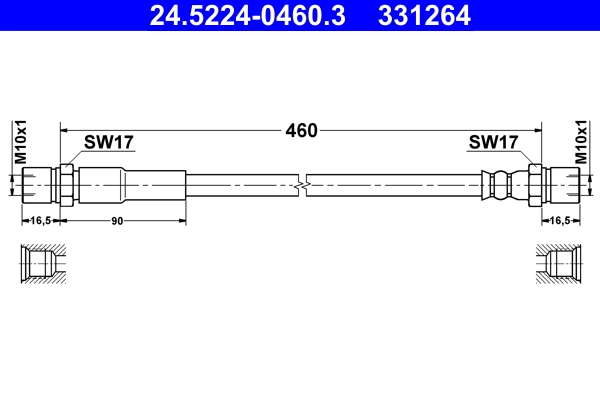 ATE 24.5224-0460.3 - Тормозные шланги