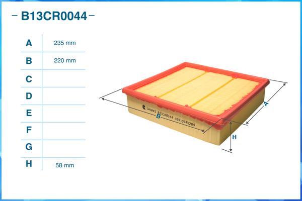CWORKS B13CR0044 - Воздушный фильтр