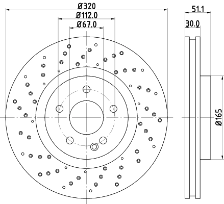 HELLA 8DD 355 120-351 - Тормозной диск PRO