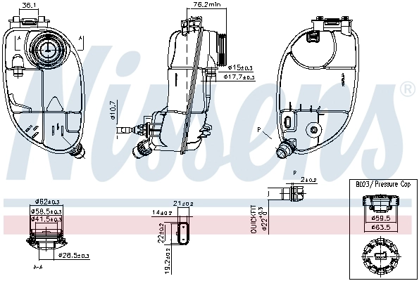 NISSENS 996265 - Расширительный бачок