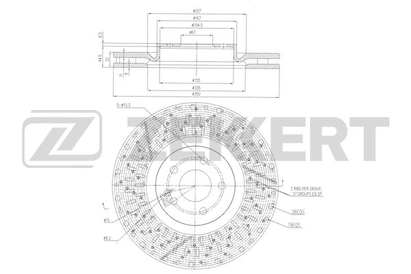 ZEKKERT BS-6479 - Тормозные диски