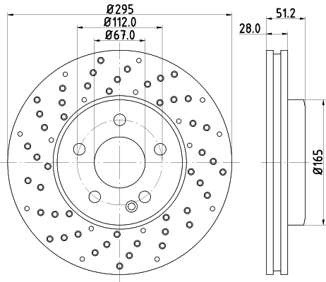 HELLA 8DD 355 129-681 - Тормозной диск PRO High Carbon