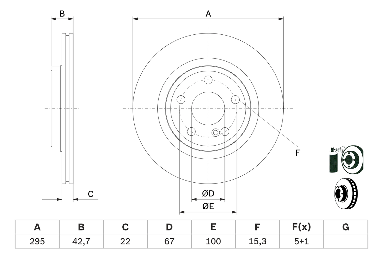 BOSCH 0 986 479 F75 - Тормозные диски