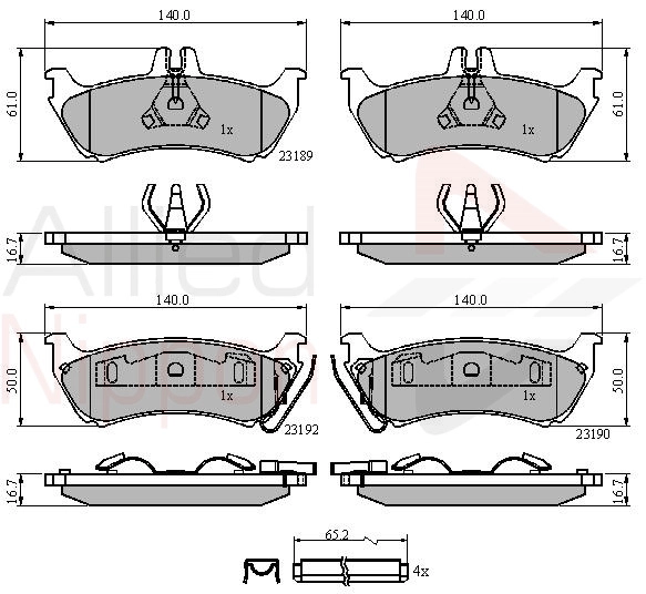 ALLIED NIPPON ADB31148 - Комплект тормозных колодок, дисковый тормоз ANL Braking