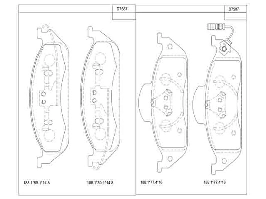 ASIMCO KD7587 - Тормозные колодки 