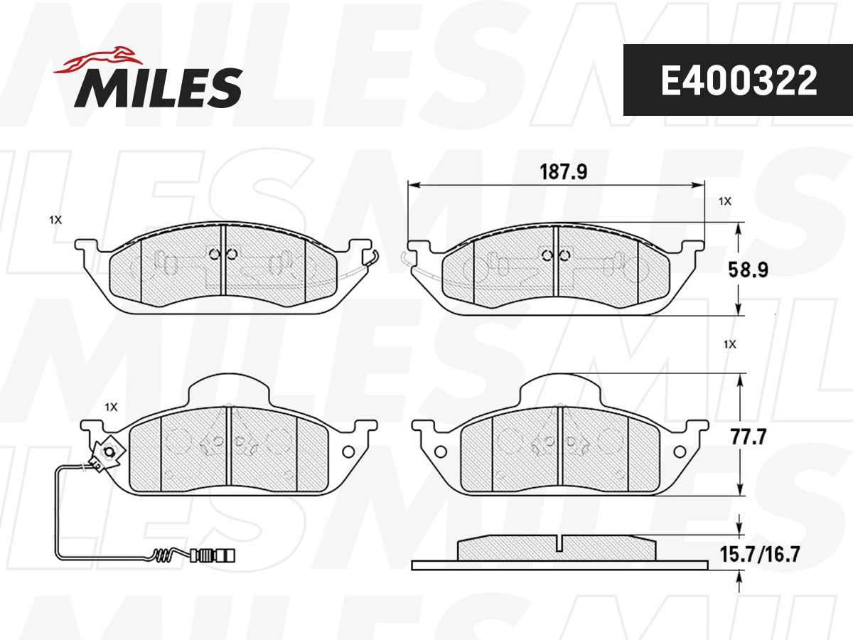 MILES E400322 - Тормозные колодки 
