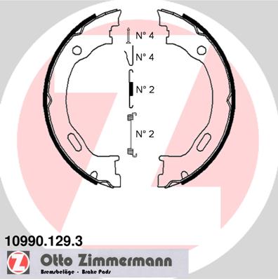 ZIMMERMANN 10990.129.3 - Барабанные колодки