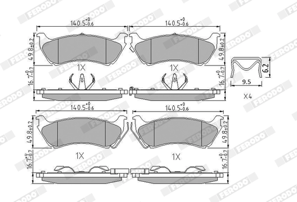 FERODO FDB1401 - Комплект тормозных колодок, дисковый тормоз PREMIER