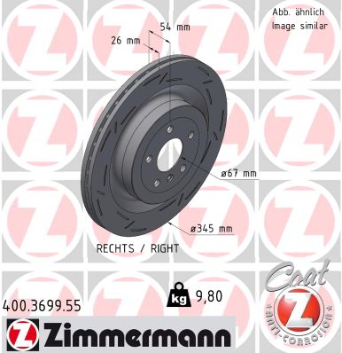ZIMMERMANN 400.3699.55 - Тормозной диск BLACK Z