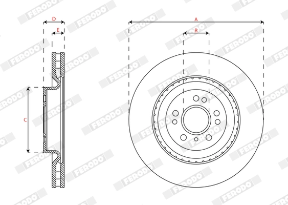FERODO DDF2206C-1 - Тормозной диск PREMIER