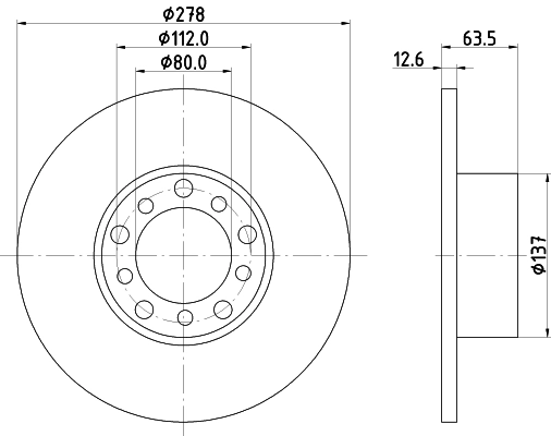 HELLA 8DD 355 100-071 - Тормозные диски