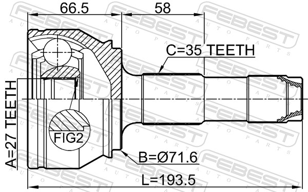 FEBEST 2510-BOX3TD - ШРУС