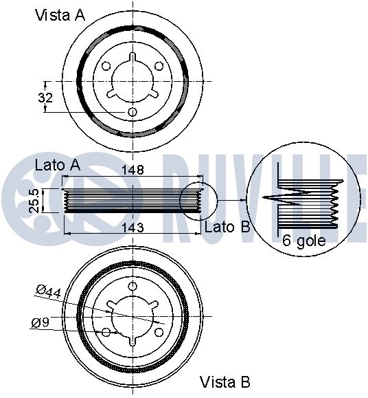 RUVILLE 520120 - Шкив коленвала
