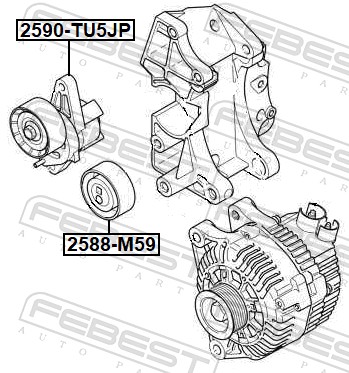 FEBEST 2590-TU5JP - Натяжитель ремня генератора