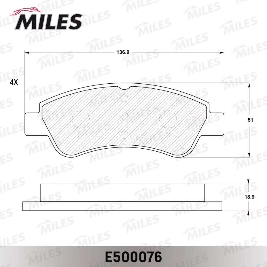 MILES E500076 - Тормозные колодки 
