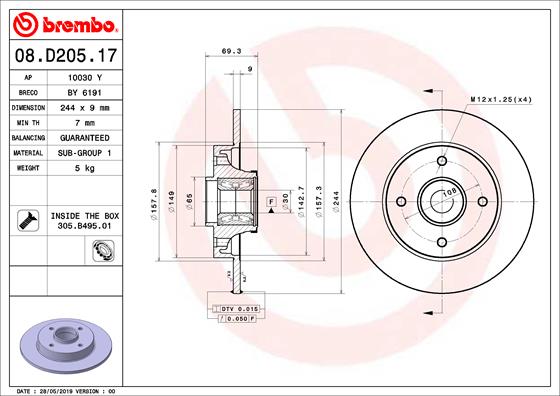 Тормозной диск PRIME LINE - With Bearing Kit